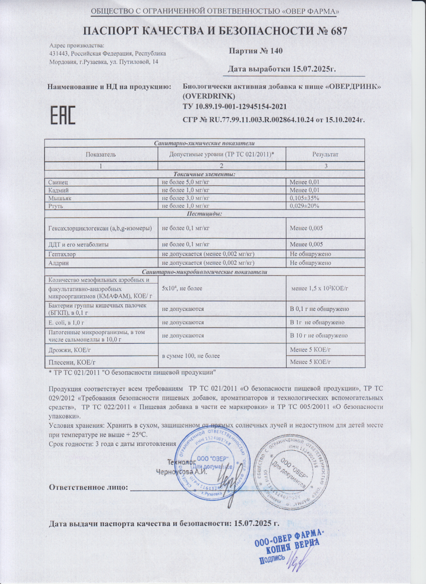 Паспорт №072025